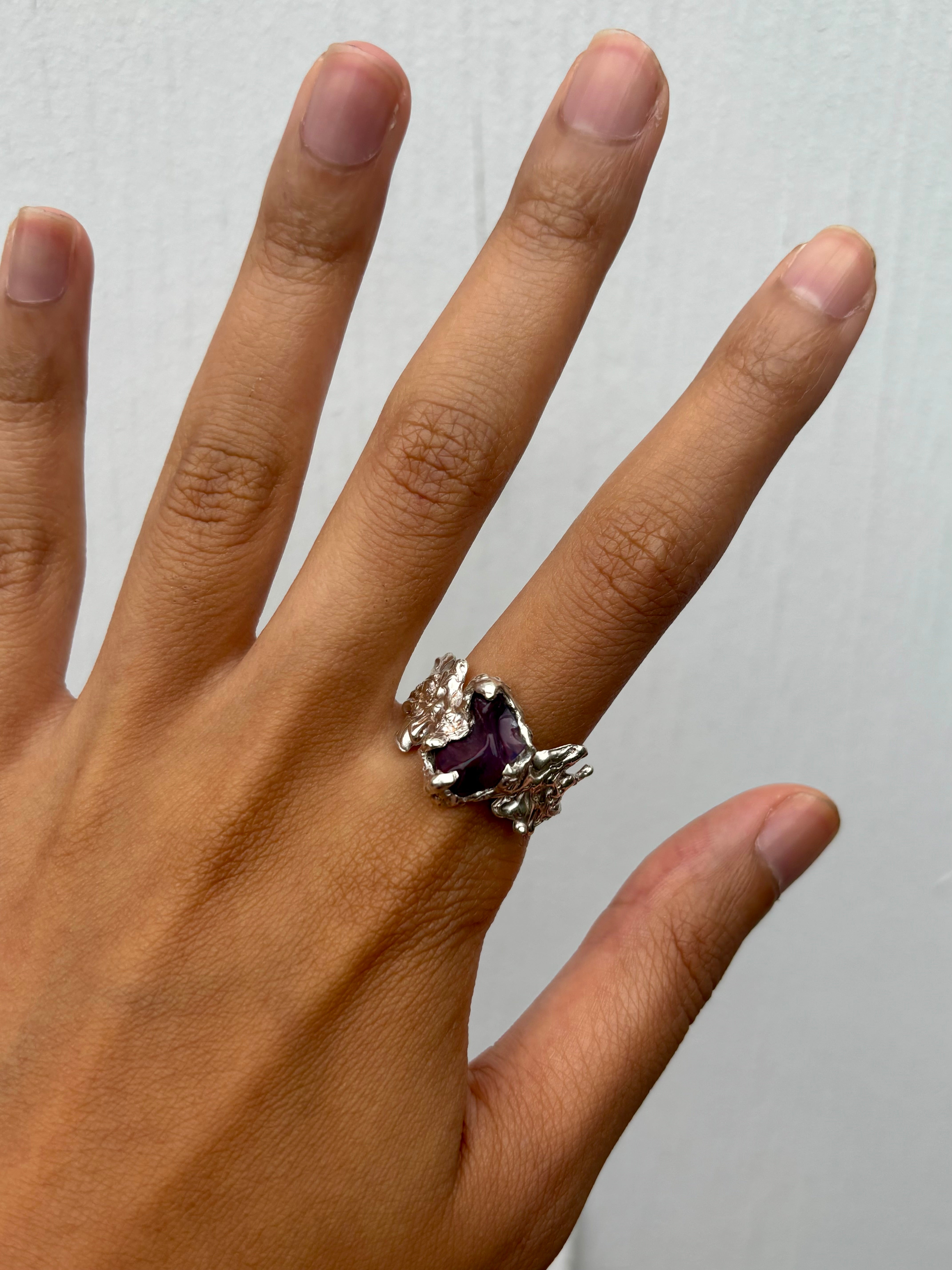 Size U 1/2 - Ignite Ring - Purple/Silver