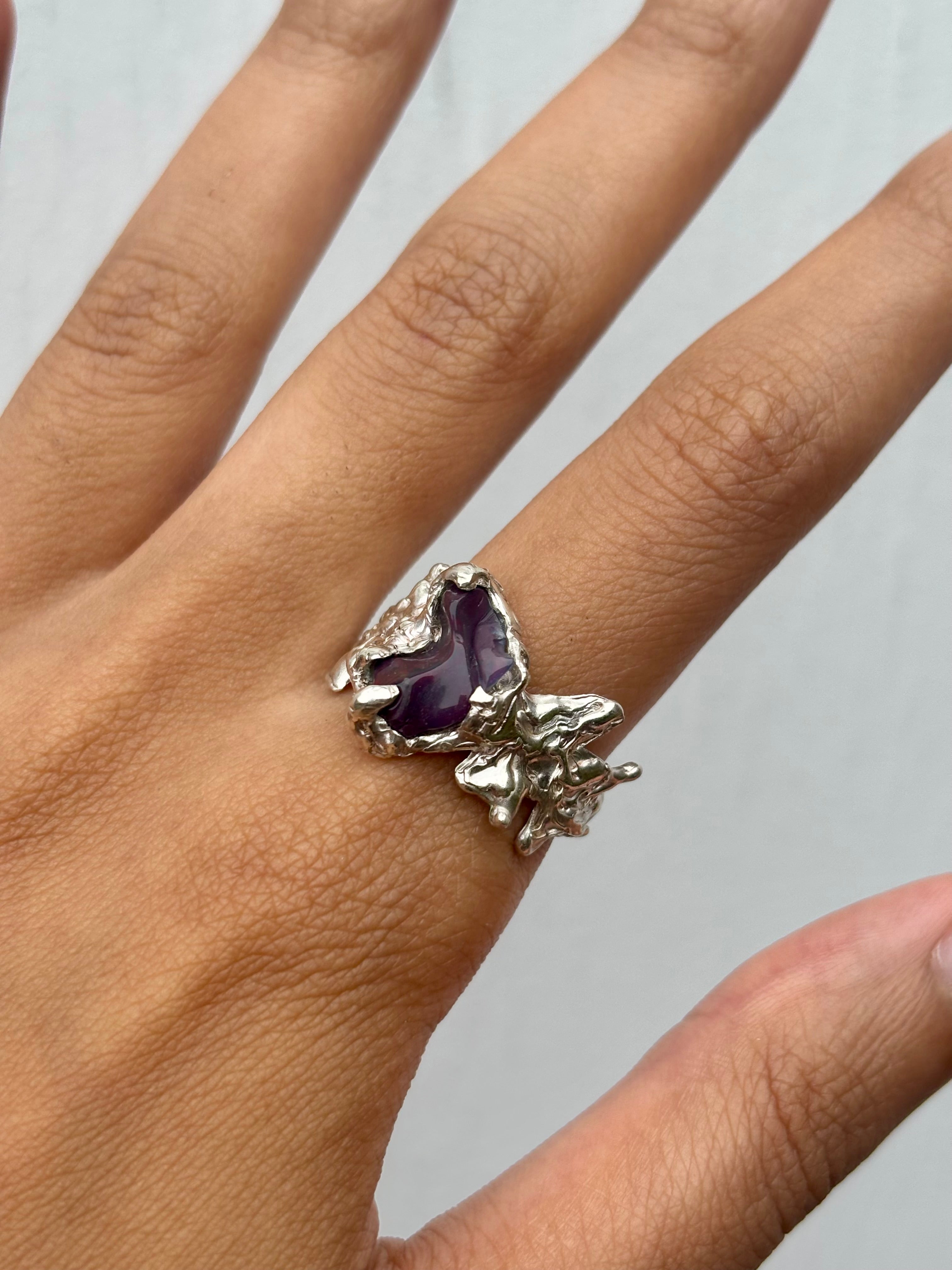 Size U 1/2 - Ignite Ring - Purple/Silver