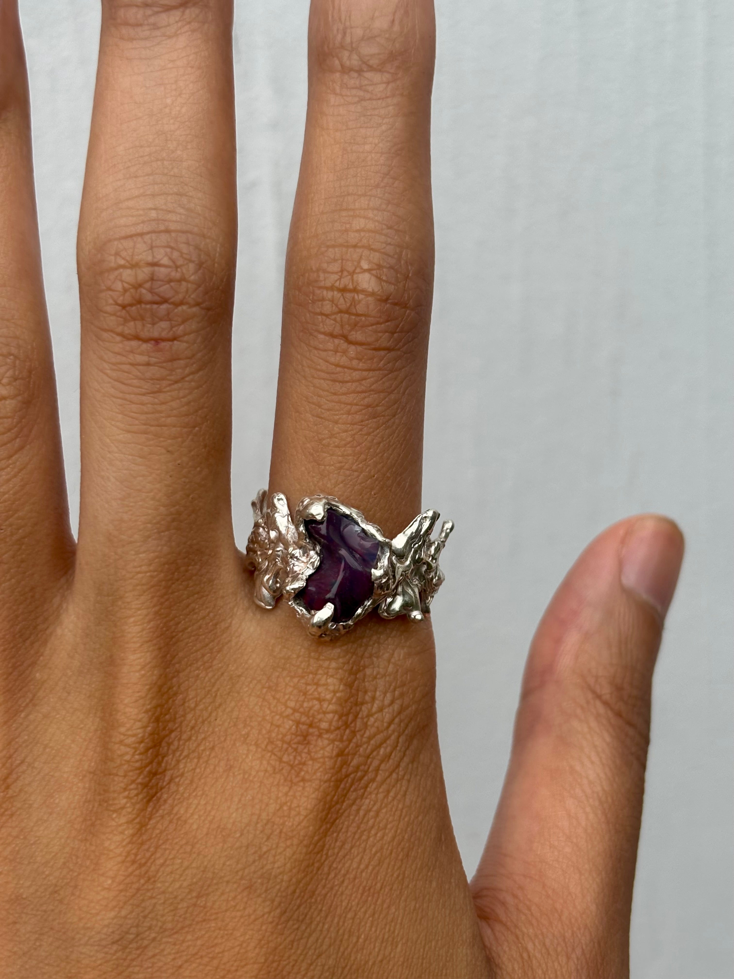 Size U 1/2 - Ignite Ring - Purple/Silver