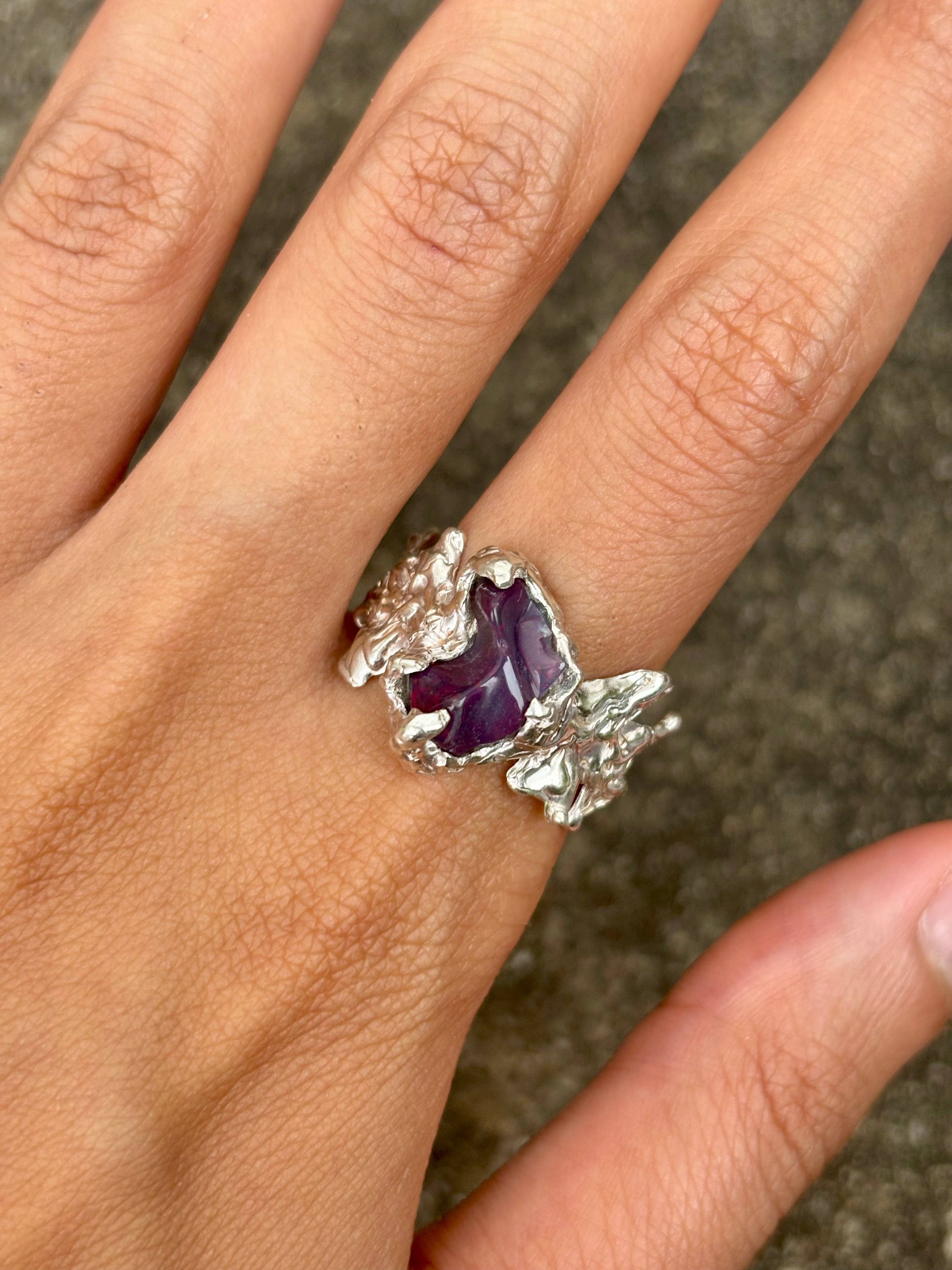 Size U 1/2 - Ignite Ring - Purple/Silver